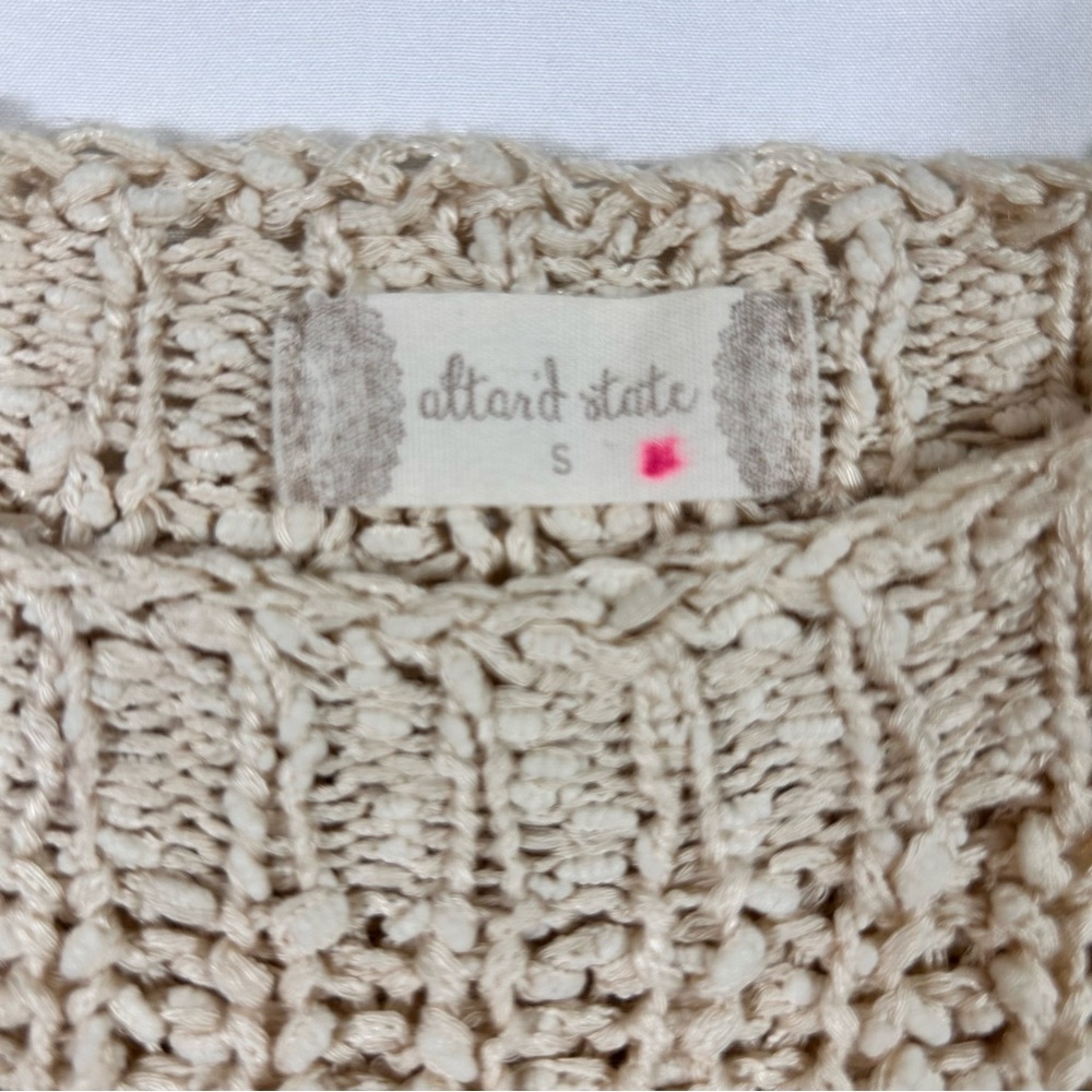 Altar'd State Textured Fringe Sweater - Cream - Picture 2 of 8